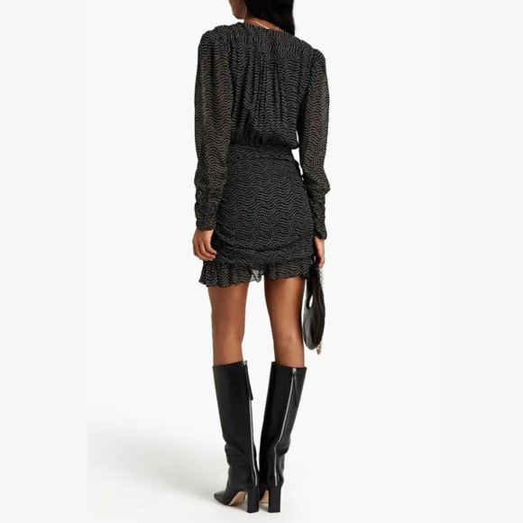 ba&sh Little Ruched Printed Georgette Mini Dress - Picture 5 of 16